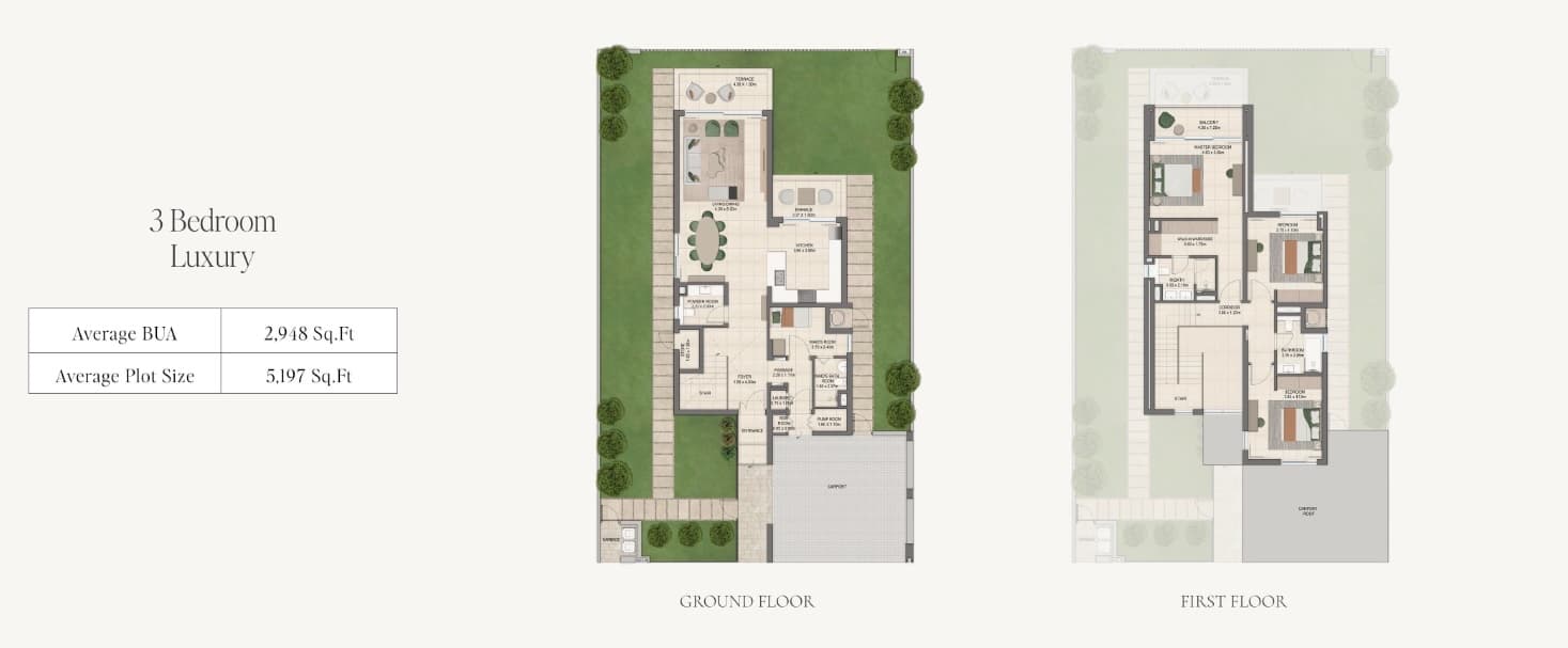 3 BR Villa floor plan